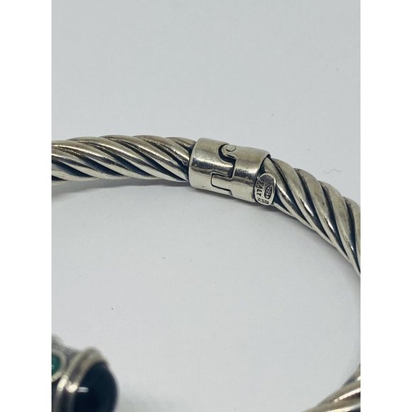 GSJ BLACK ONYX Color Stones Sterling Silver 925 Renaissance STYLE 28.9 Grams 7MM - Picture 4 of 8